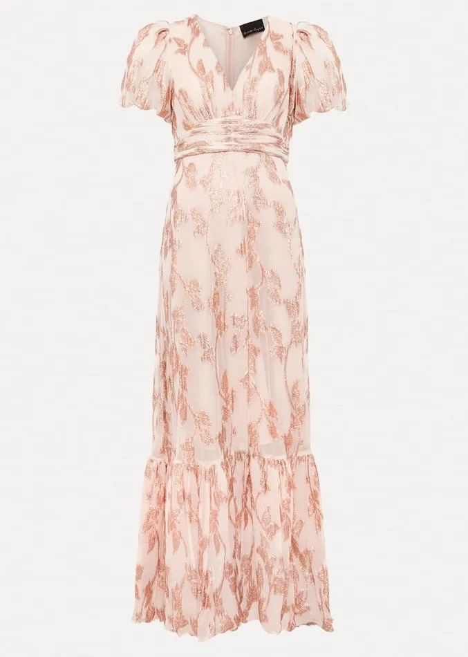 Genette Jacquard Maxi Dress Pale Pink Women Phase Eight Dresses