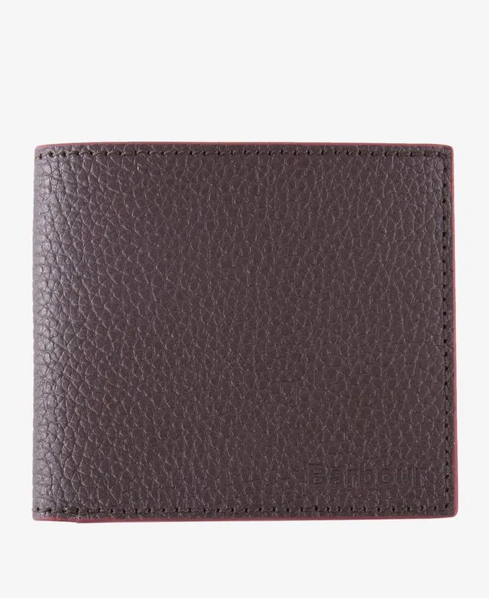 Grain Leather Billfold Wallet Black Men Barbour Wallets and Card Holders