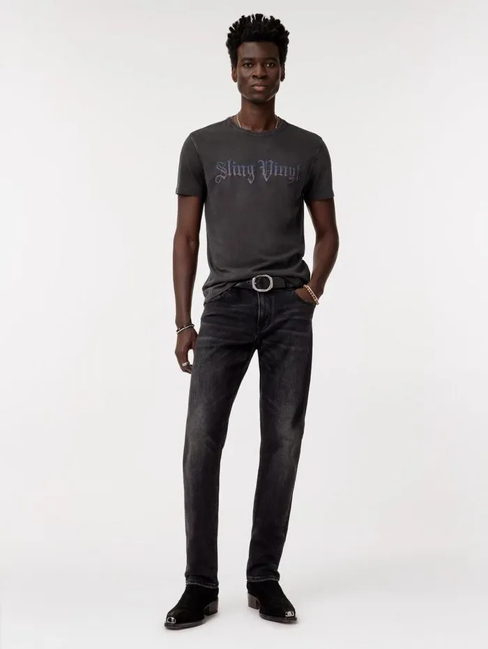 Graphic Tees Men John Varvatos SLING VINYL TEE Charcoal