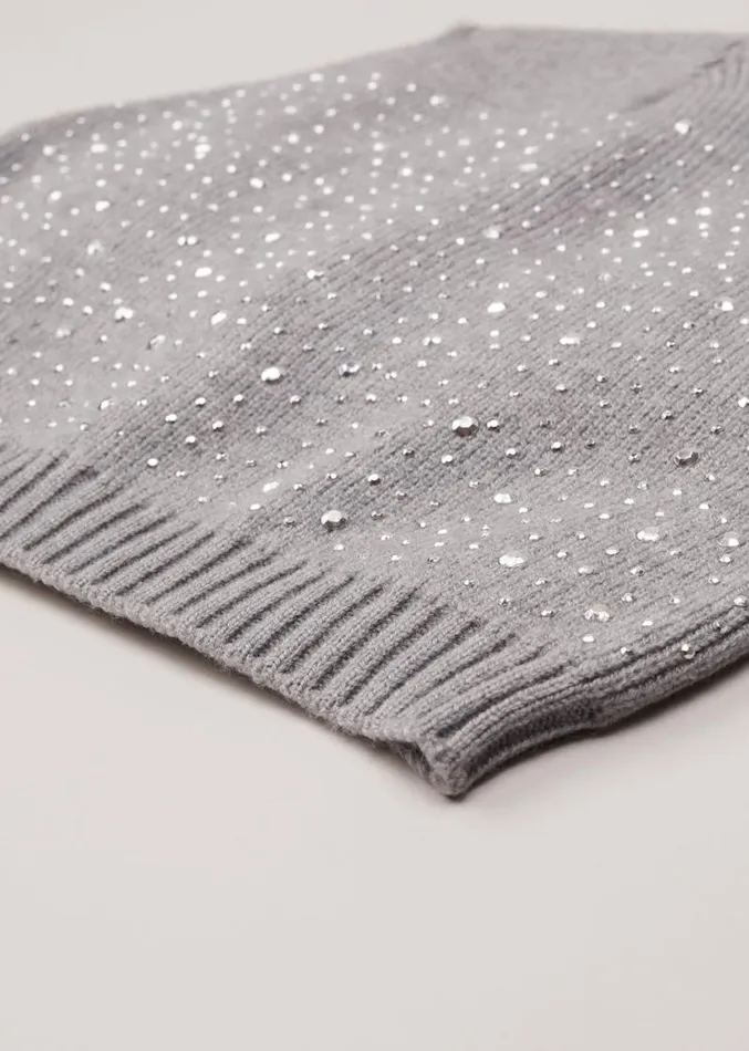 Grey Sparkly Beanie Pale Grey Women Phase Eight Fascinators and Hats