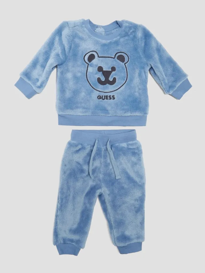 GUESS Baby Boy 0 24M FauxFur Active Bear Set 024M Blue 8211 Kids