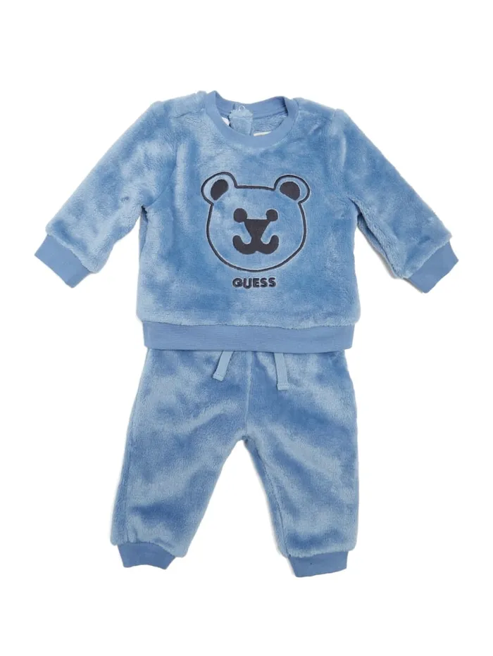 GUESS Baby Boy 0 24M FauxFur Active Bear Set 024M Blue 8211 Kids