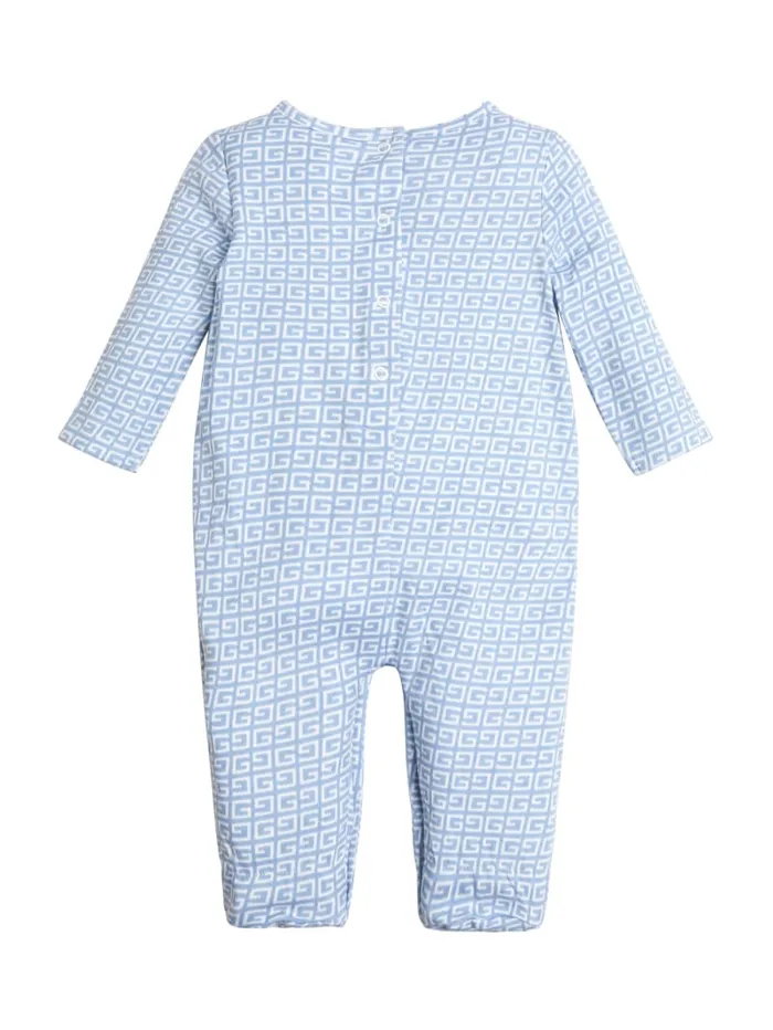 GUESS Baby Boy 0 24M Logo Printed Bodysuit 012M Blue 8211 Kids