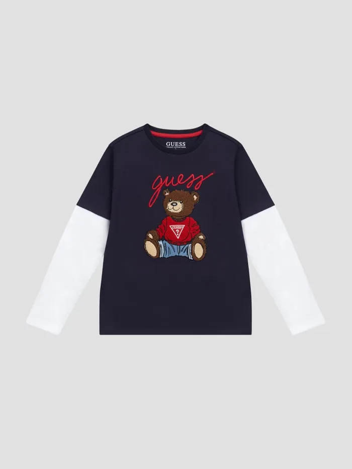 GUESS Big Boy 7 14 Eco Layered Tee 718 Blue 8211 Kids