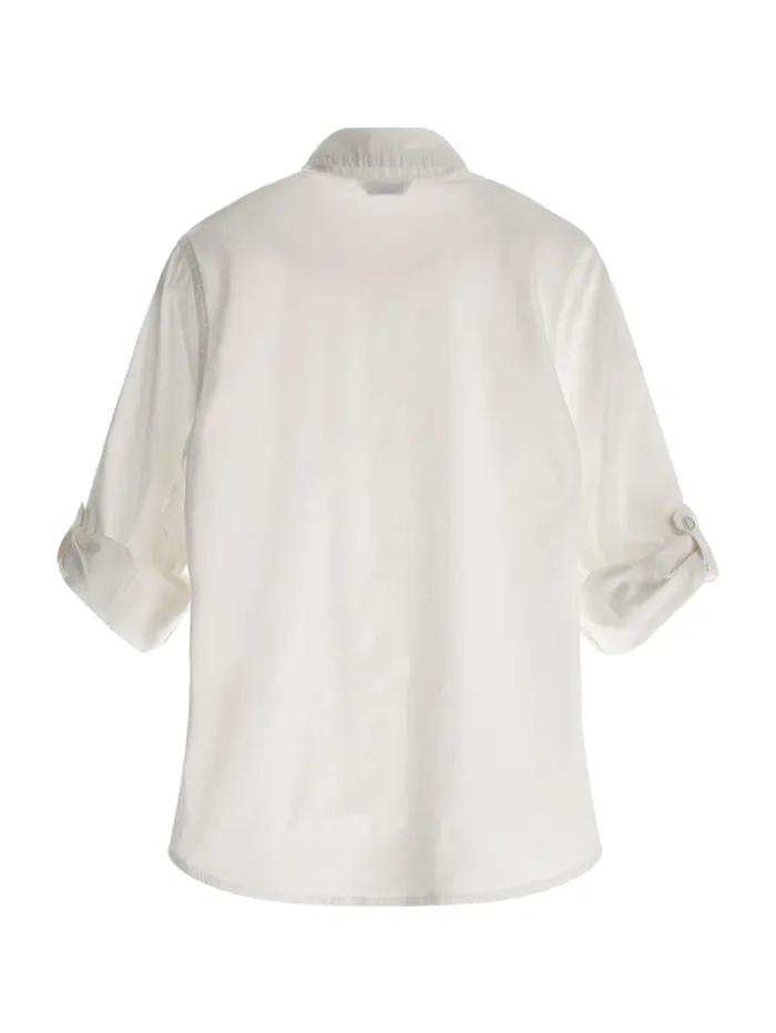 GUESS Big Boy 7 14 Eco Woven Poplin Shirt 716 White 8211 Kids