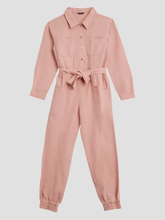 GUESS Big Girl 7 14 Garment Dyed Twill Jumpsuit 714 Pink 8211 Kids