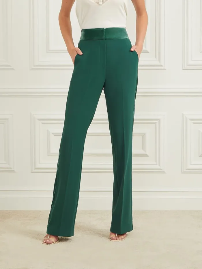 GUESS Bottoms Becka Pant Green 8211 Women