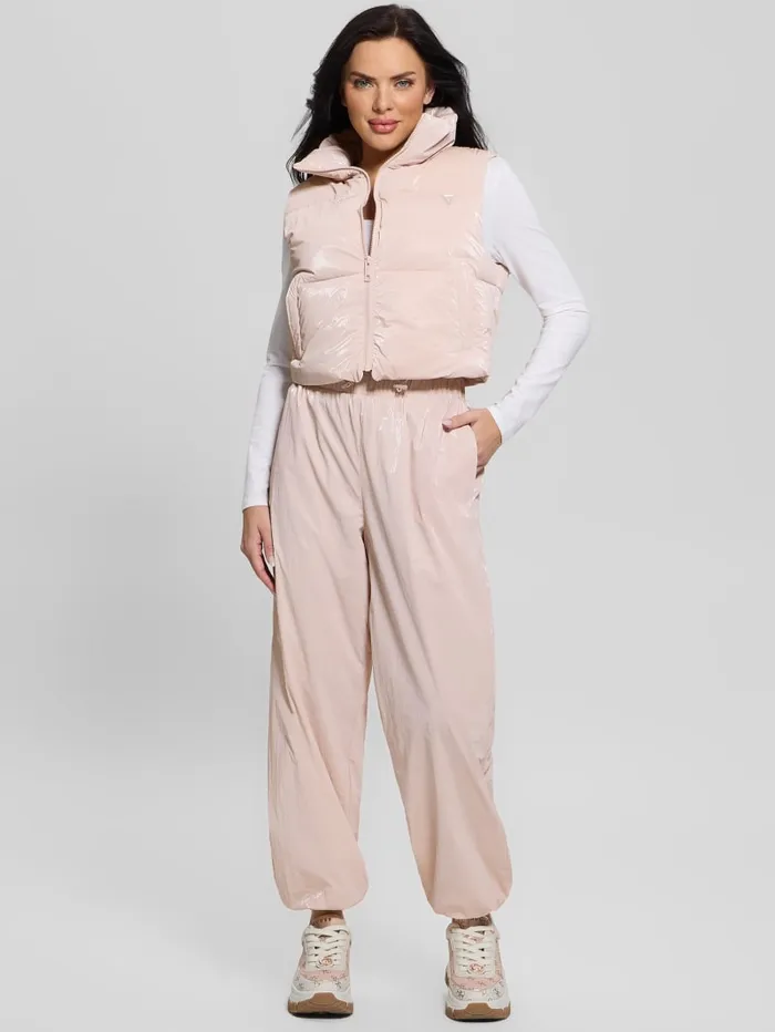 GUESS Bottoms Chris Nylon Jogger Pants Pink 8211 Women