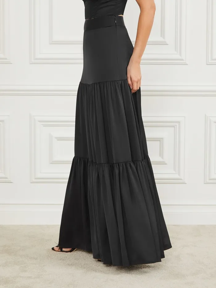 GUESS Bottoms Susanne Satin Maxi Skirt Black 8211 Women