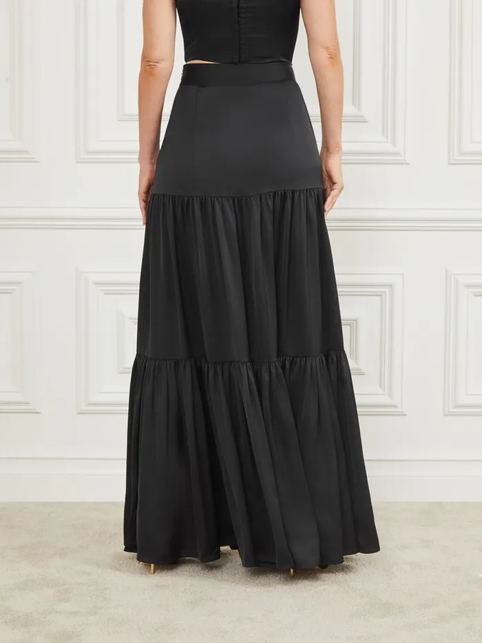 GUESS Bottoms Susanne Satin Maxi Skirt Black 8211 Women