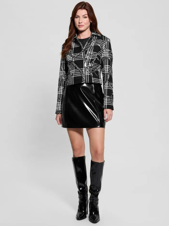 GUESS Bottoms Teodolinda Faux PatentLeather Skirt Black 8211 Women
