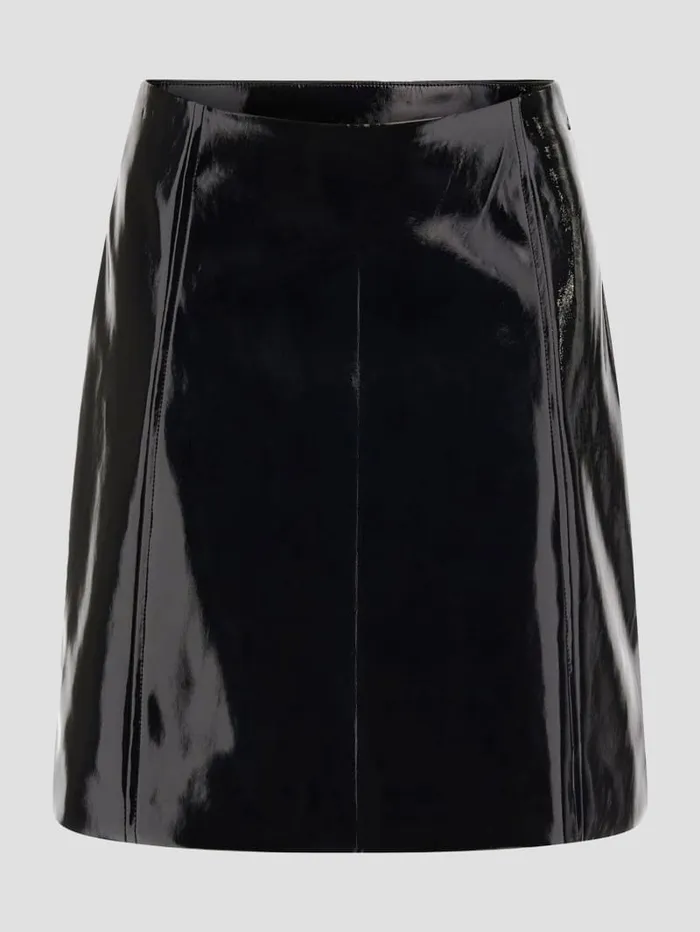 GUESS Bottoms Teodolinda Faux PatentLeather Skirt Black 8211 Women