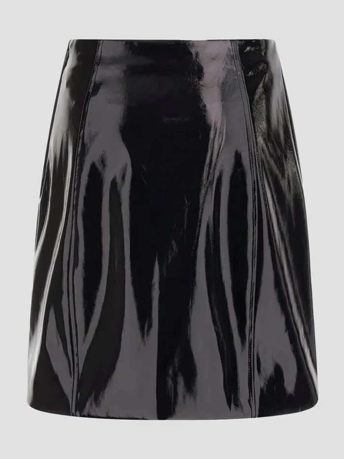 GUESS Bottoms Teodolinda Faux PatentLeather Skirt Black 8211 Women