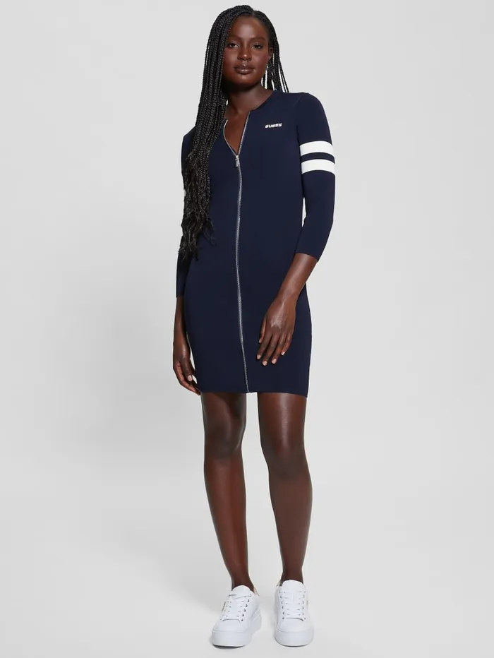 GUESS Dresses and Jumpsuits Michela Varsity Sweater Dress Blue 8211 Women