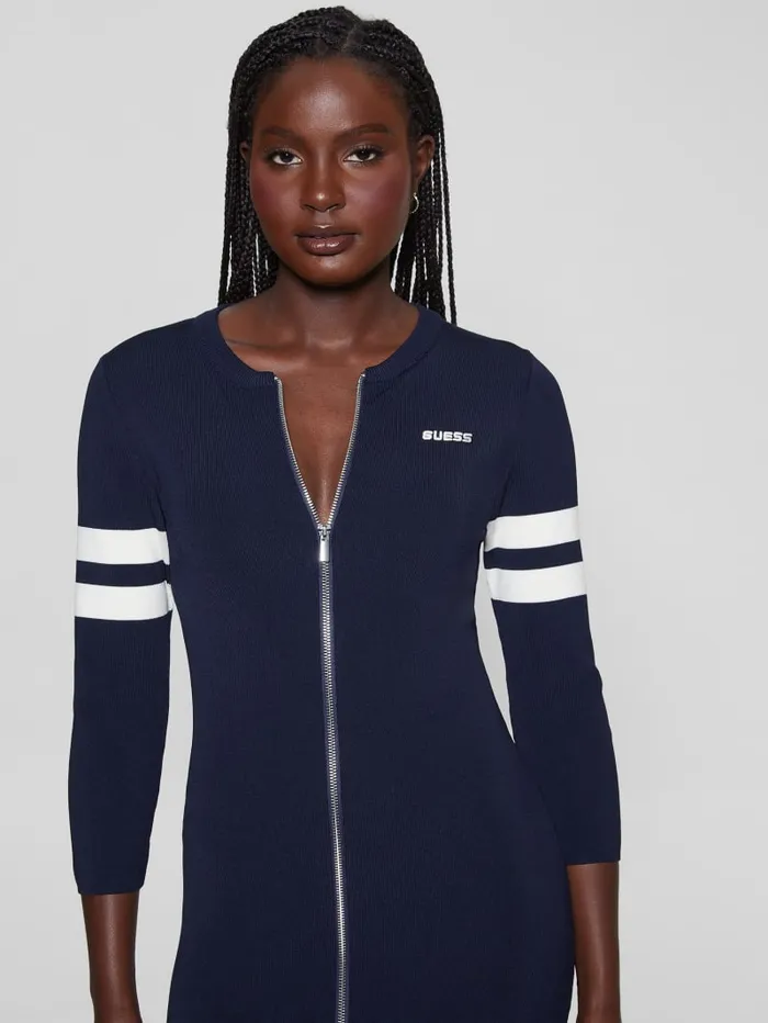 GUESS Dresses and Jumpsuits Michela Varsity Sweater Dress Blue 8211 Women