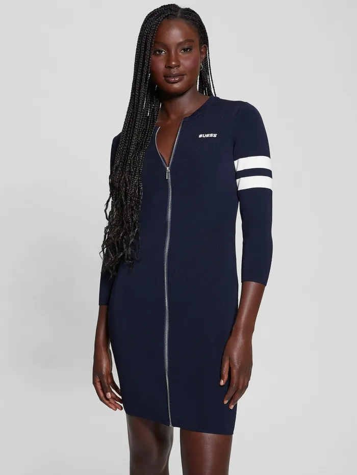 GUESS Dresses and Jumpsuits Michela Varsity Sweater Dress Blue 8211 Women