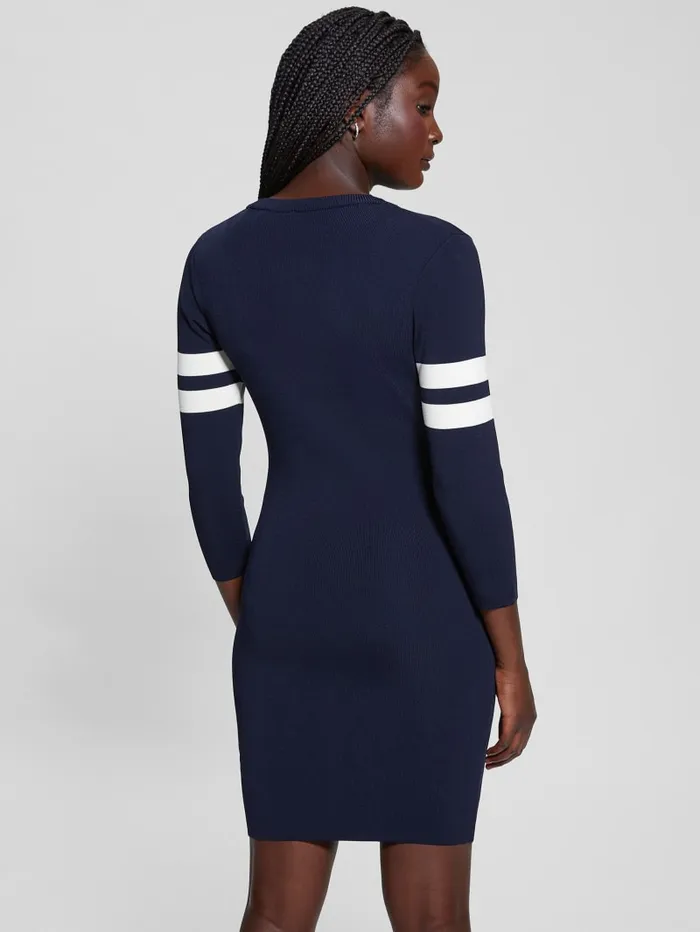GUESS Dresses and Jumpsuits Michela Varsity Sweater Dress Blue 8211 Women