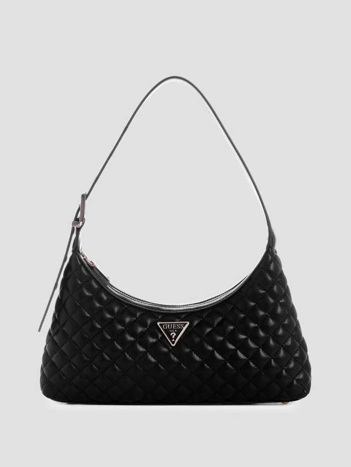 GUESS Handbags Eco Rianee Quilted Shoulder Bag Black 8211 Women