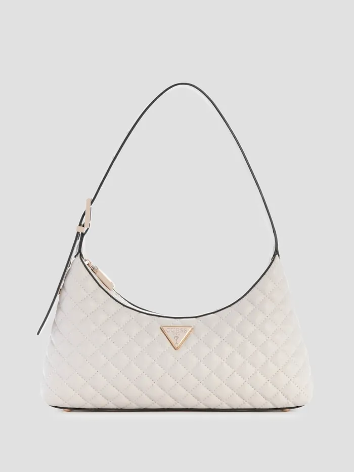 GUESS Handbags Eco Rianee Quilted Shoulder Bag White 8211 Women