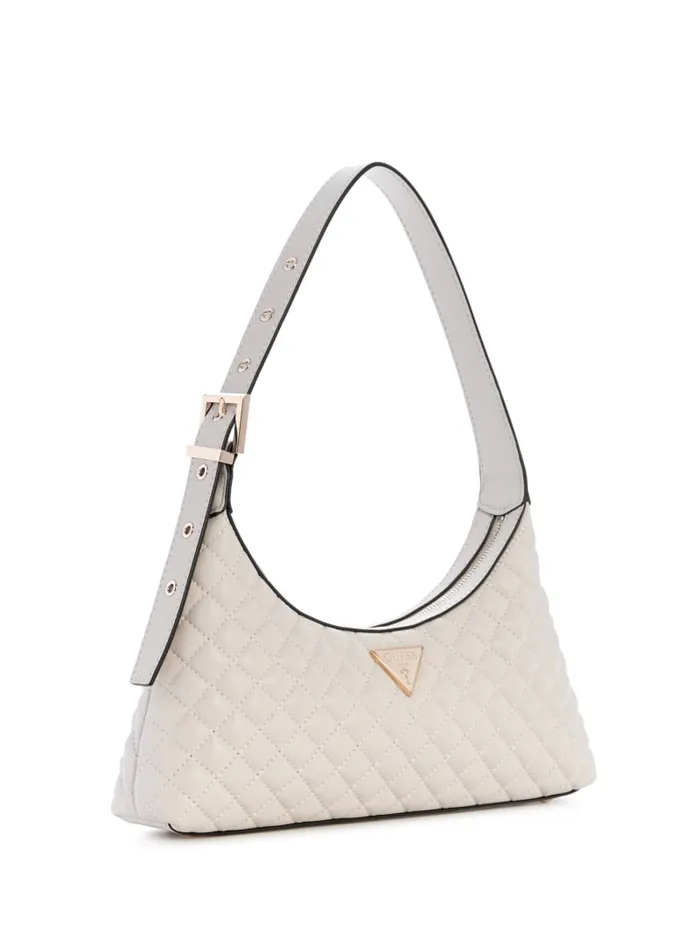 GUESS Handbags Eco Rianee Quilted Shoulder Bag White 8211 Women
