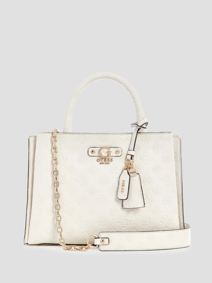 GUESS Handbags Gerty Girlfriend Satchel White 8211 Women