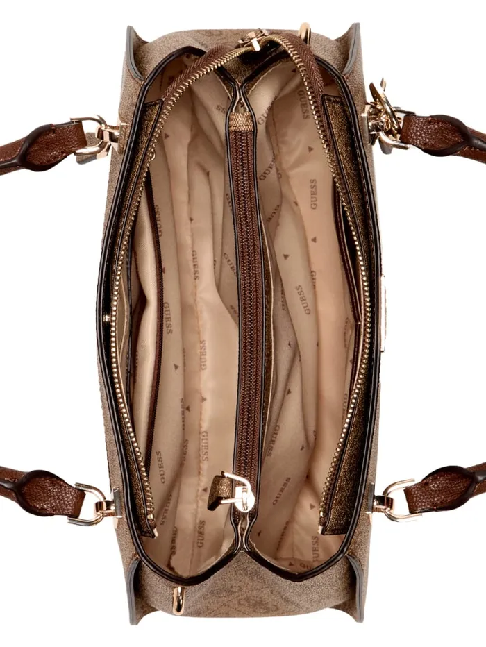 GUESS Handbags Noelle Luxury Satchel Brown 8211 Women