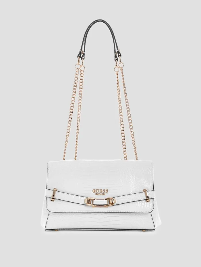 GUESS Handbags Silvye Convertible Crossbody White 8211 Women