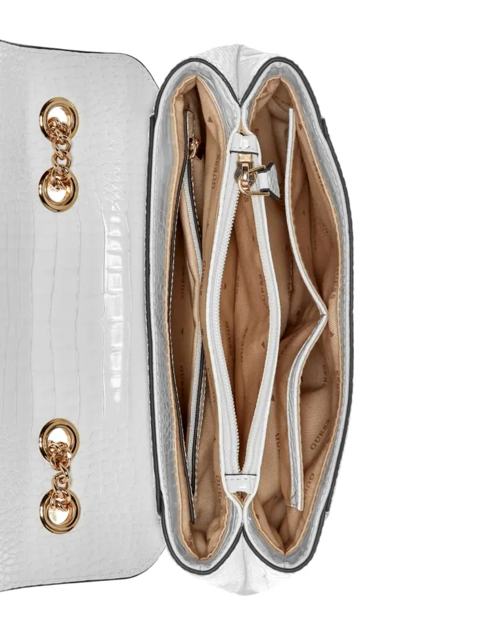 GUESS Handbags Silvye Convertible Crossbody White 8211 Women