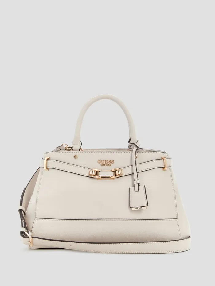 GUESS Handbags Silvye Luxury Satchel Brown 8211 Women