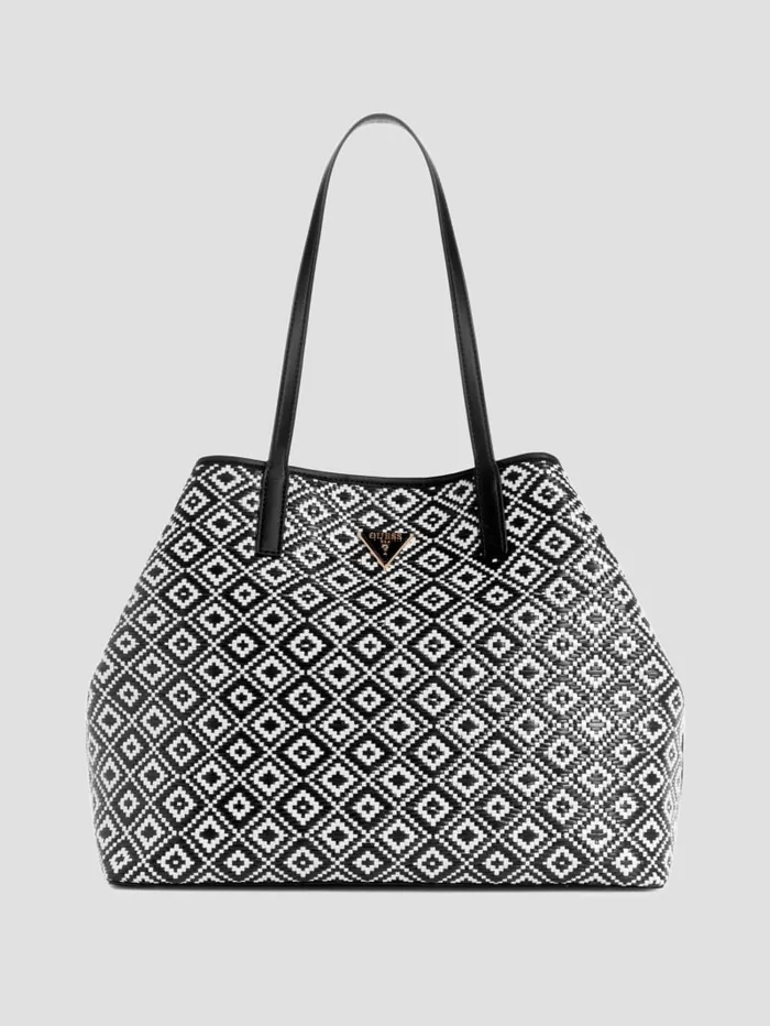 GUESS Handbags Vikky Straw Tote Set Black 8211 Women
