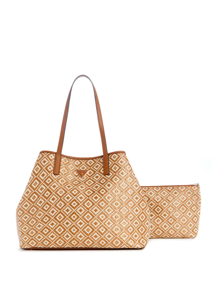 GUESS Handbags Vikky Straw Tote Set Black 8211 Women