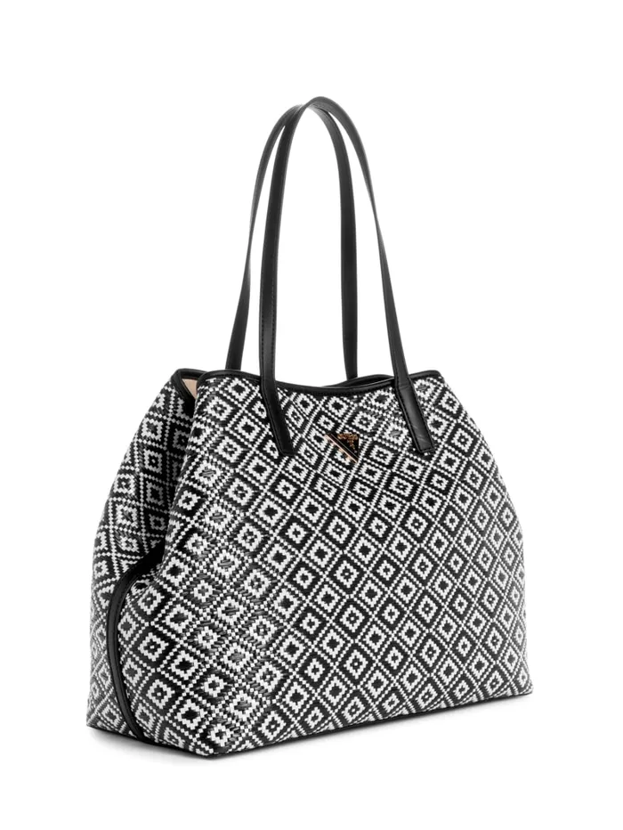 GUESS Handbags Vikky Straw Tote Set Black 8211 Women