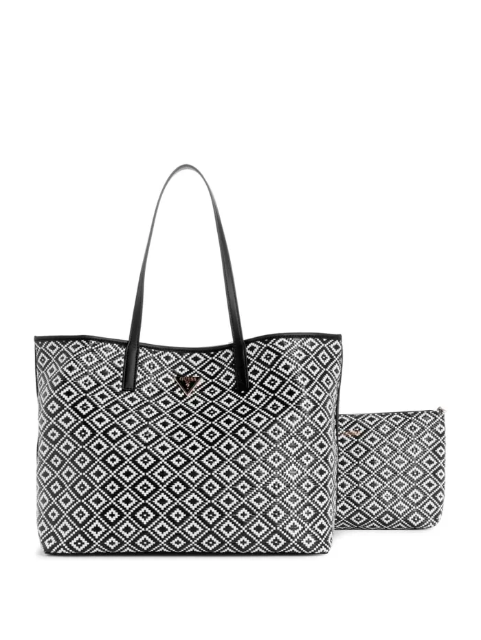 GUESS Handbags Vikky Straw Tote Set Black 8211 Women