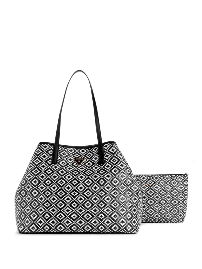 GUESS Handbags Vikky Straw Tote Set Black 8211 Women