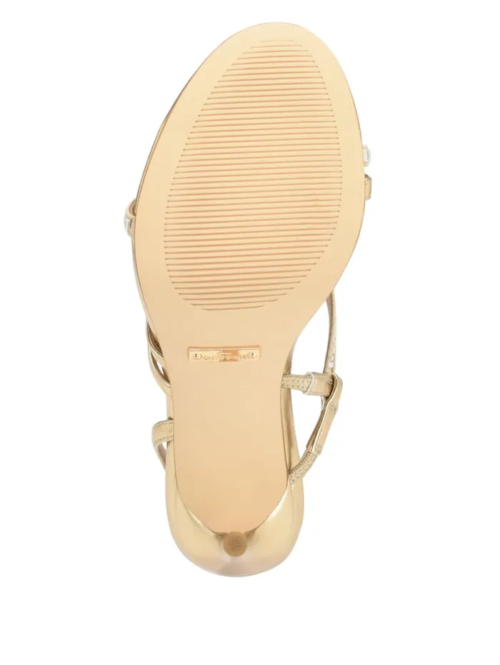 GUESS Heels Kaden Crystal Strappy Heel Gold 8211 Unisex
