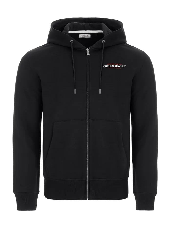 GUESS Hoodies and Sweaters American Tradition ZipUp Hoodie White 8211 Men