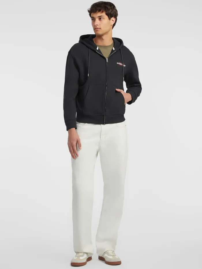 GUESS Hoodies and Sweaters American Tradition ZipUp Hoodie White 8211 Men