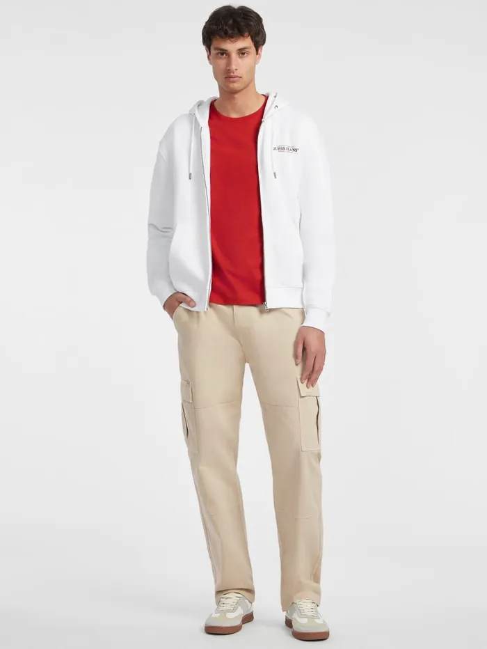 GUESS Hoodies and Sweaters American Tradition ZipUp Hoodie White 8211 Men
