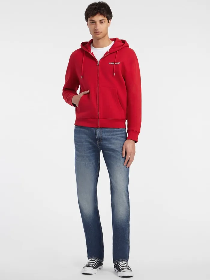 GUESS Hoodies and Sweaters American Tradition ZipUp Hoodie White 8211 Men