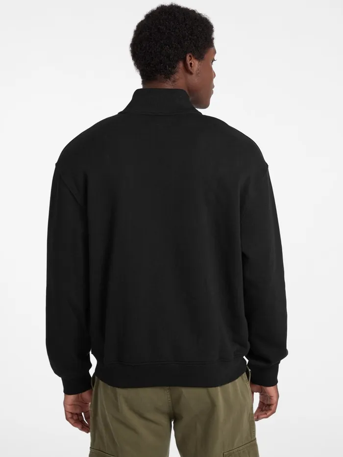 GUESS Hoodies and Sweaters Eco HalfZip Logo Sweater Blue 8211 Men