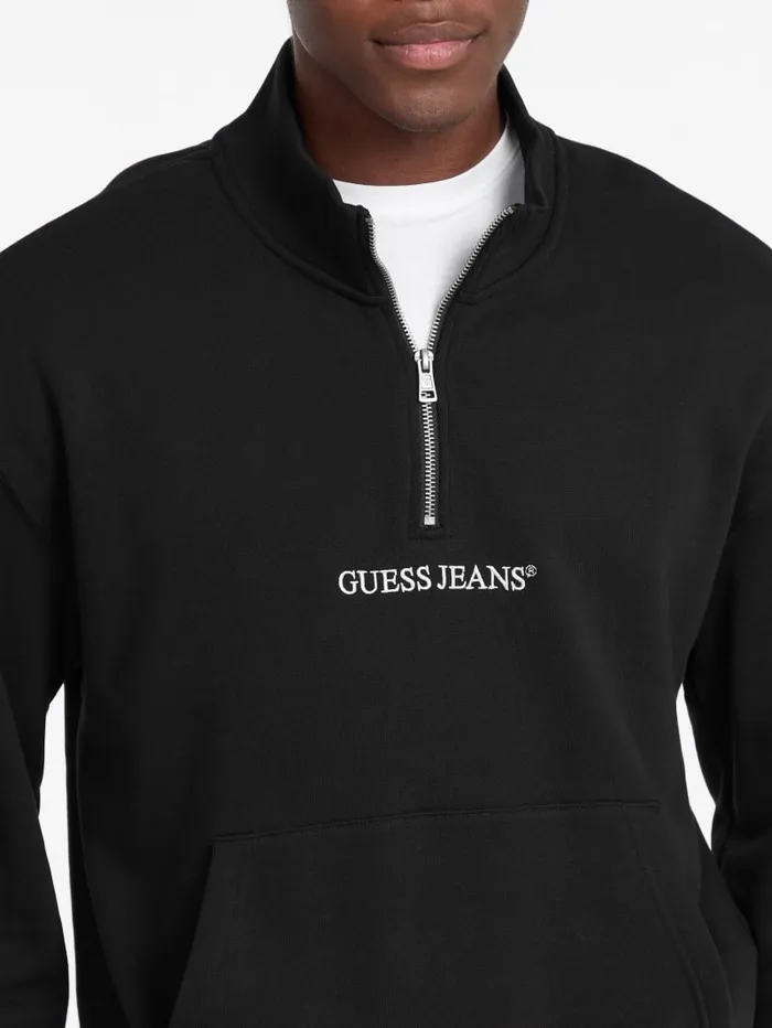 GUESS Hoodies and Sweaters Eco HalfZip Logo Sweater Blue 8211 Men