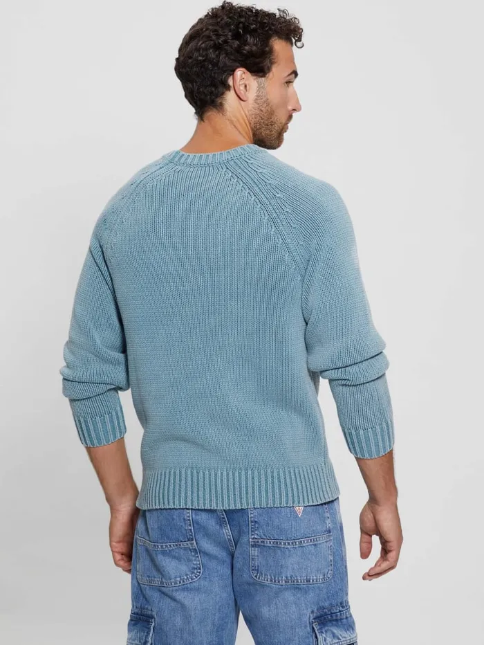 GUESS Hoodies and Sweaters Ellery Stitched Logo Sweater Blue 8211 Men