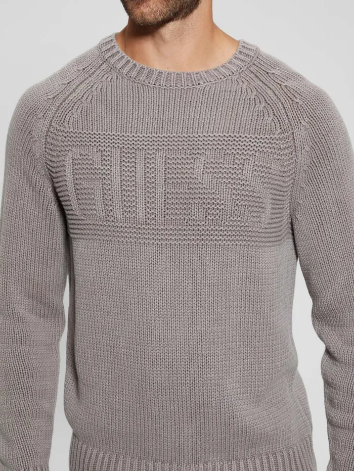 GUESS Hoodies and Sweaters Ellery Stitched Logo Sweater Blue 8211 Men