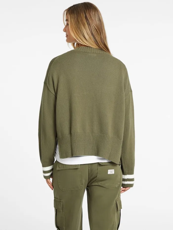 GUESS Hoodies and Sweaters Embroidered Logo Varsity Cardigan Green 8211 Women