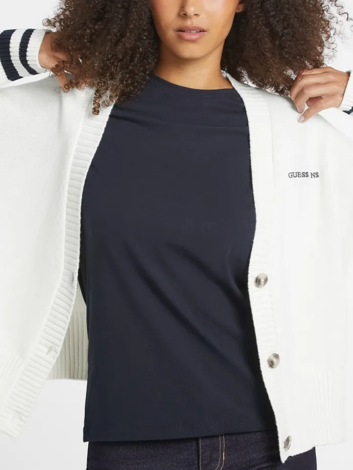 GUESS Hoodies and Sweaters Embroidered Logo Varsity Cardigan Green 8211 Women