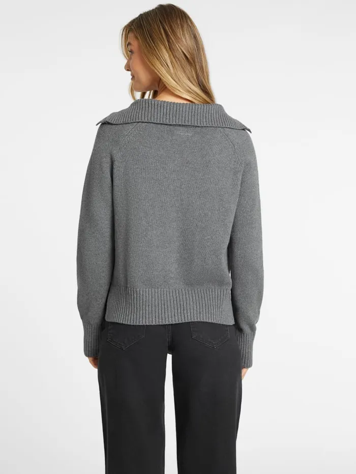 GUESS Hoodies and Sweaters Mini Triangle Polo Sweater Black 8211 Women