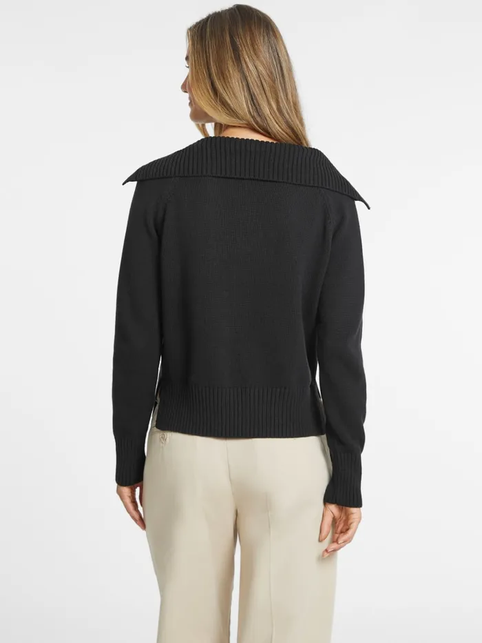 GUESS Hoodies and Sweaters Mini Triangle Polo Sweater Black 8211 Women