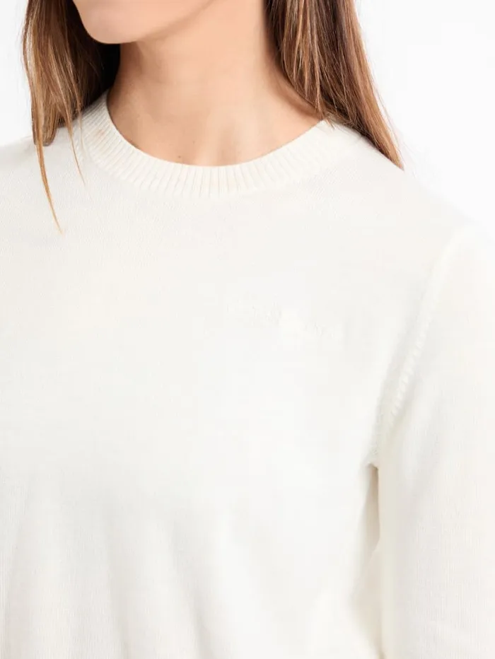 GUESS Hoodies and Sweaters Silk And WoolBlend Crew Logo Sweater Black 8211 Women
