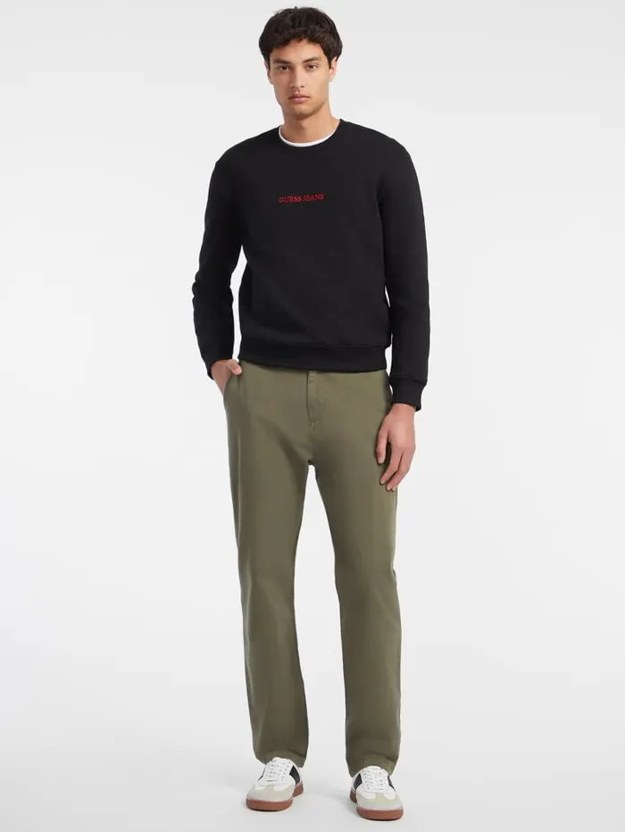 GUESS Hoodies and Sweaters Slim Logo Crewneck Sweatshirt White 8211 Men