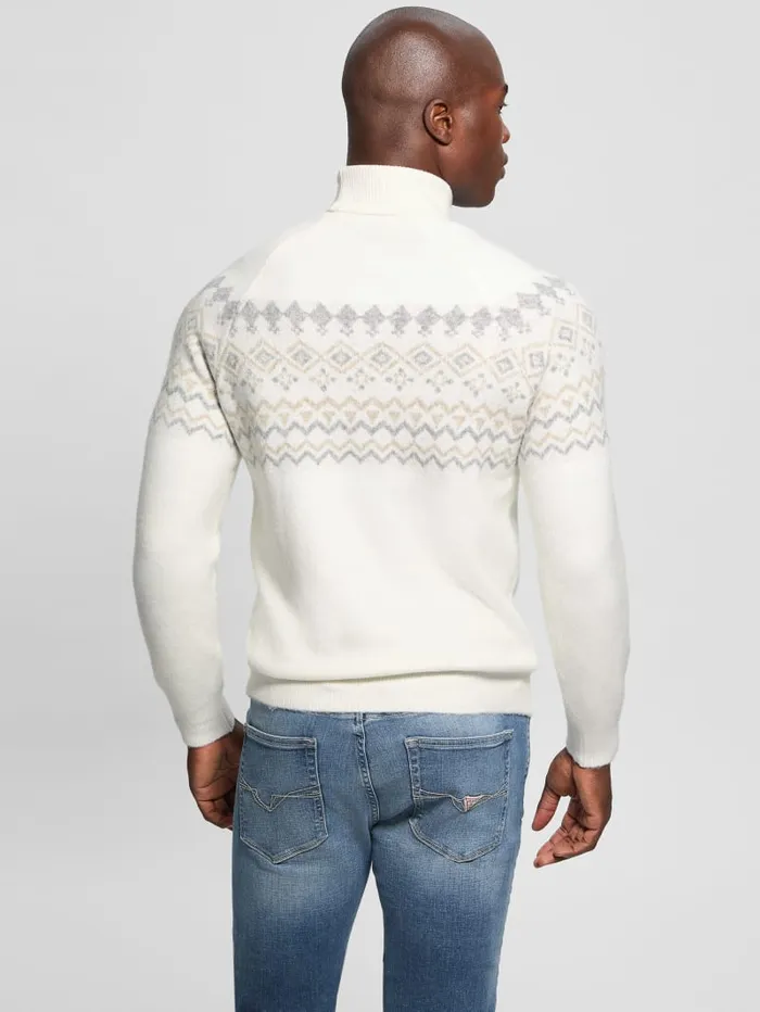 GUESS Hoodies and Sweaters WoolBlend Turtleneck Sweater White 8211 Men
